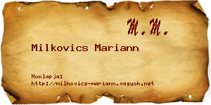 Milkovics Mariann névjegykártya