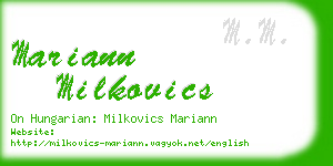 mariann milkovics business card